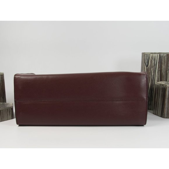 Gattinoni Vintage Wine Italian Leather Satchel Bag - Picture 6 of 9